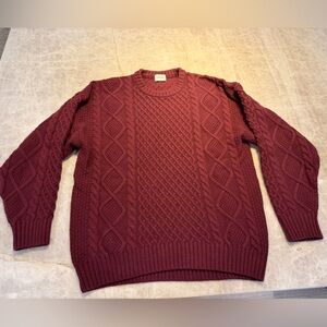 Aritzia Burgundy Cable Knit Sweater